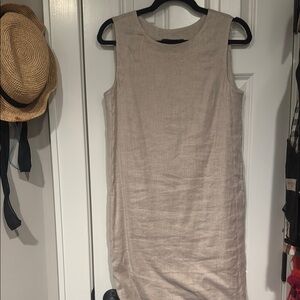 Elegant Beige Sleeveless Dress